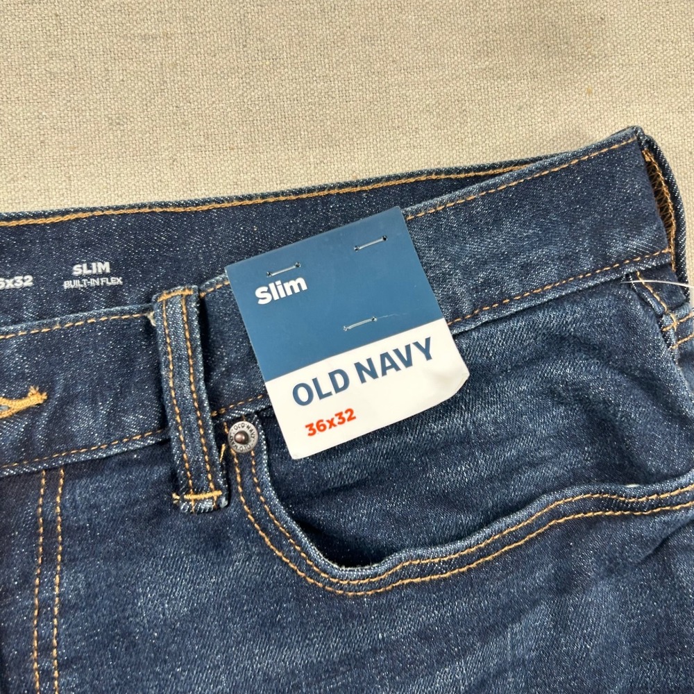 Old Navy Jeans Mens 36x32 Lim Dark Wash Denim Classic Flex Stretch - Picture 6 of 10